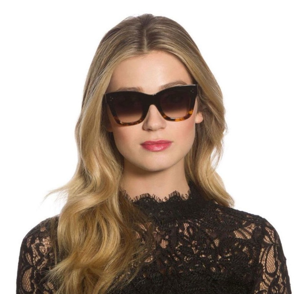 Celine Two-Tone Cat-Eye Sunglasses - Black & Tortoiseshell